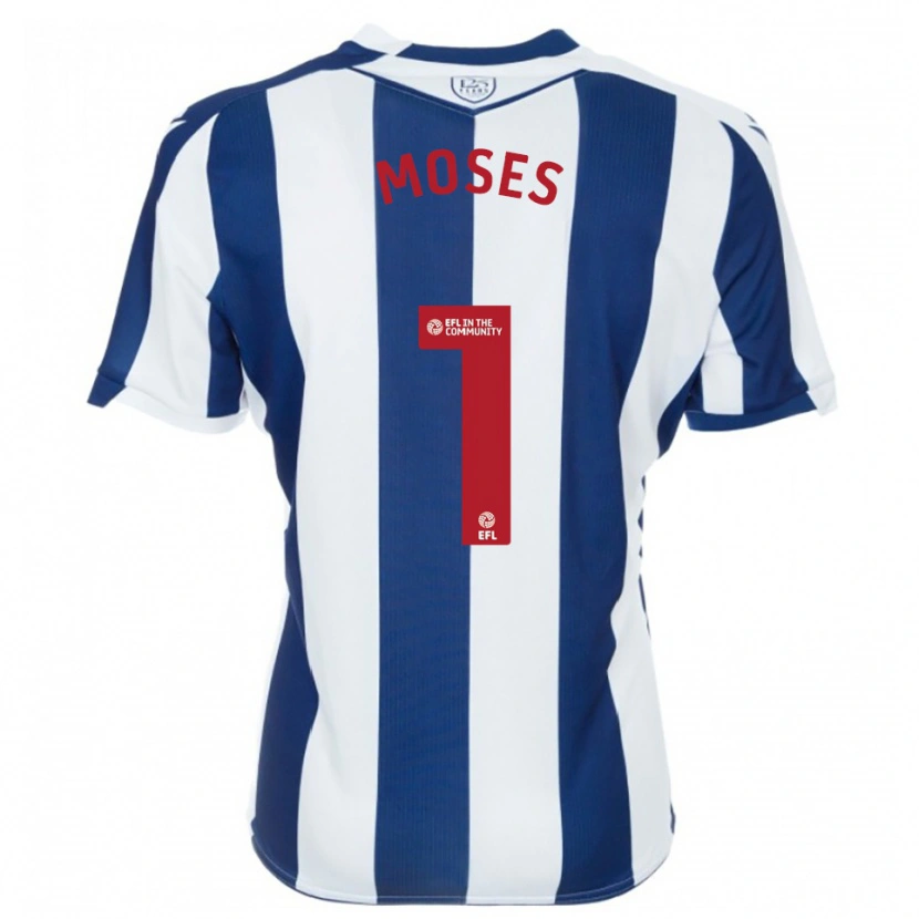 Danxen Mulher Camisola Maxwell Moses #1 Azul Marinho Branco Principal 2025/26 Camisa