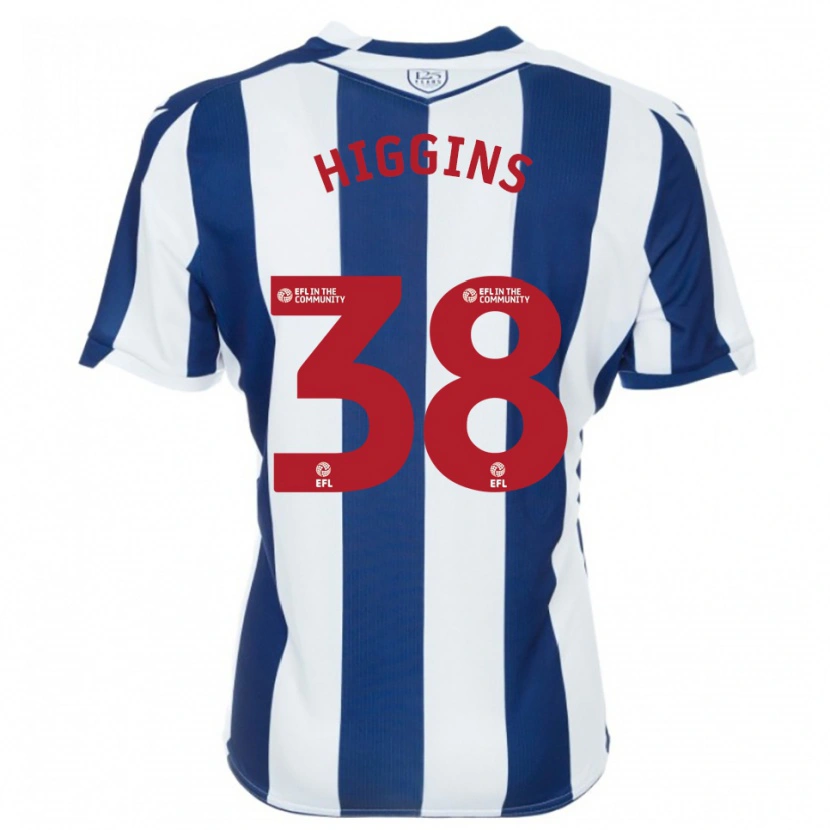 Danxen Mulher Camisola Akeel Higgins #38 Azul Marinho Branco Principal 2025/26 Camisa