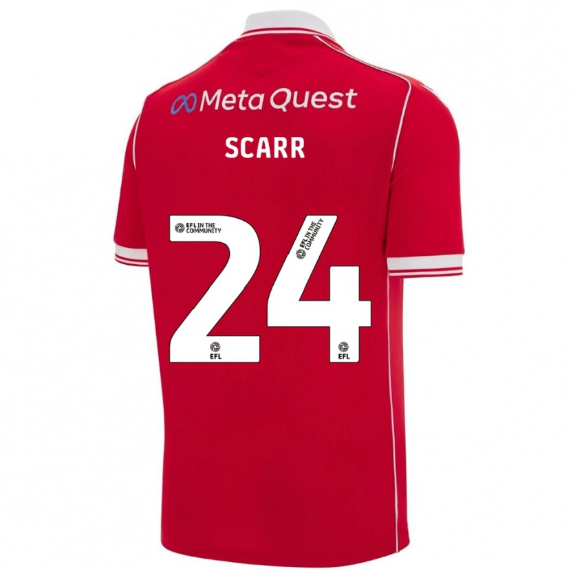 Danxen Mulher Camisola Dan Scarr #24 Vermelho Branco Principal 2025/26 Camisa