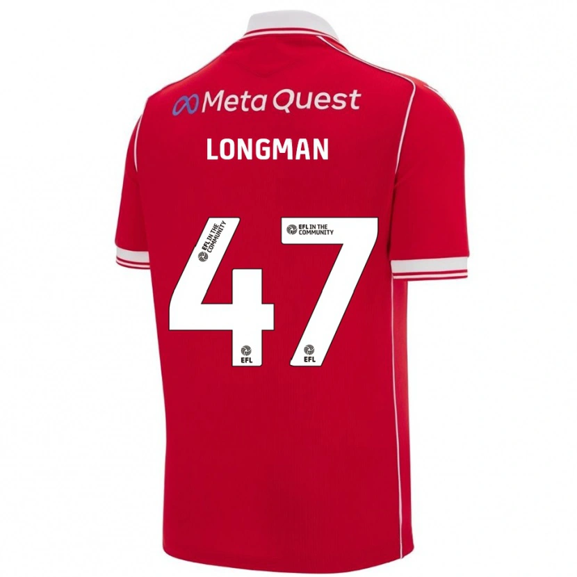 Danxen Mulher Camisola Ryan Longman #47 Vermelho Branco Principal 2025/26 Camisa