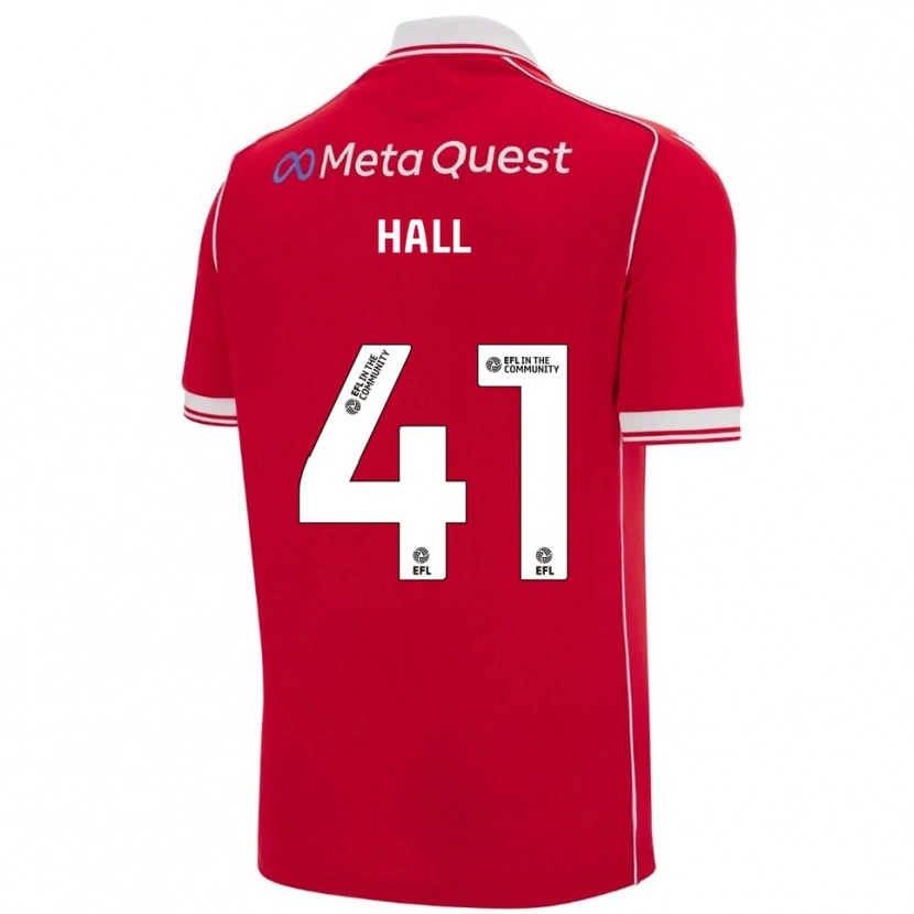 Danxen Mulher Camisola Liam Hall #41 Vermelho Branco Principal 2025/26 Camisa