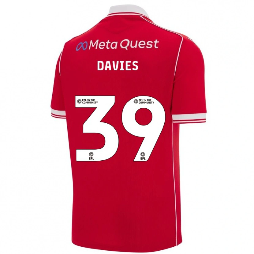 Danxen Mulher Camisola Daniel Davies #39 Vermelho Branco Principal 2025/26 Camisa