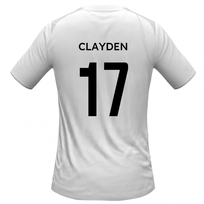 Danxen Mulher Camisola Charles Clayden #17 Branco Cinza Principal 2025/26 Camisa