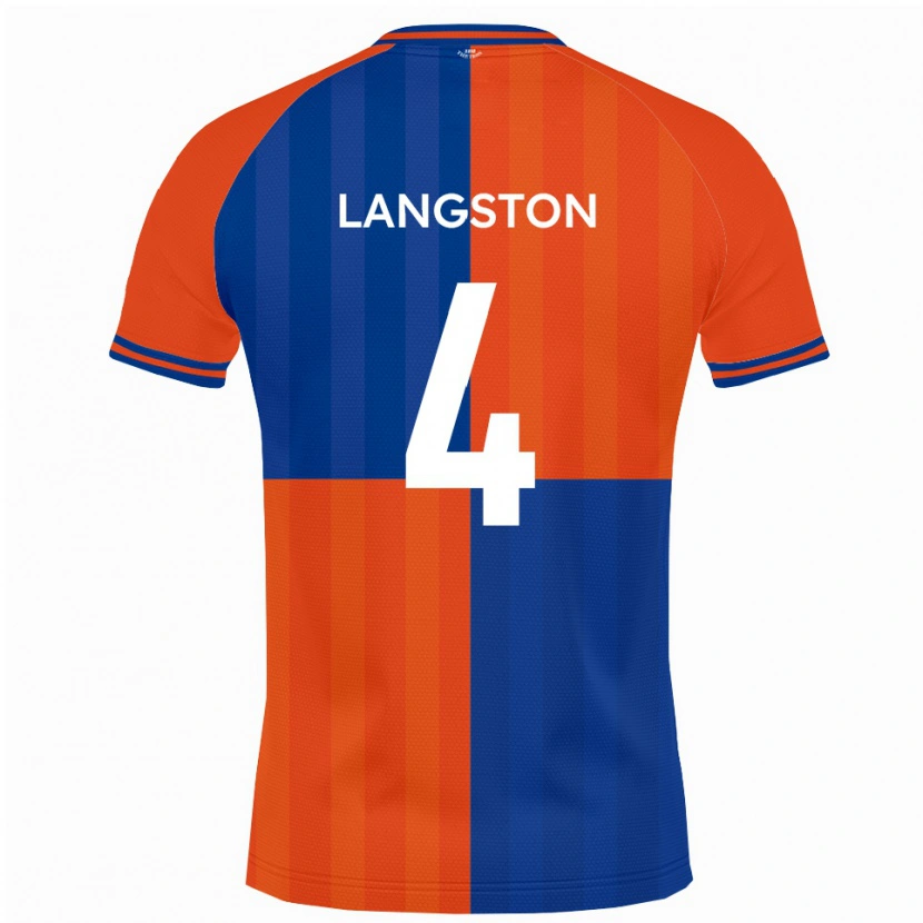Danxen Mulher Camisola George Langston #4 Laranja Azul Royal Principal 2025/26 Camisa
