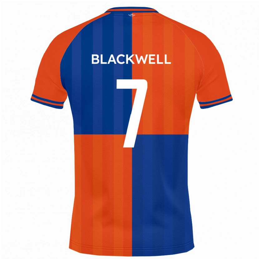 Danxen Mulher Camisola Tom Blackwell #7 Laranja Azul Royal Principal 2025/26 Camisa