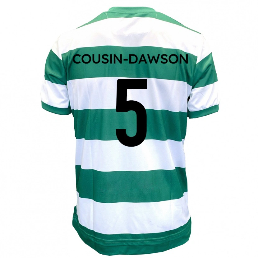 Danxen Mulher Camisola Finn Cousin-Dawson #5 Verde Branco Principal 2025/26 Camisa