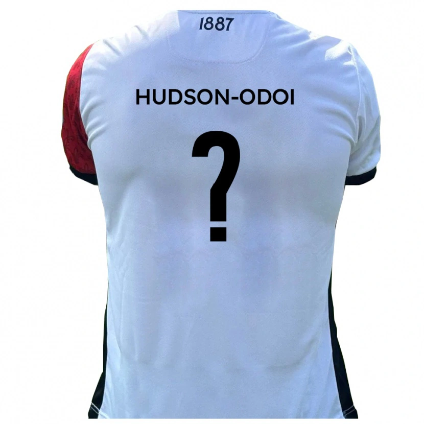 Danxen Mulher Camisola Jayden Hudson-Odoi #0 Vermelho Branco Principal 2025/26 Camisa
