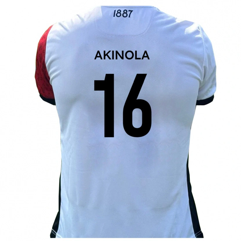 Danxen Mulher Camisola Tunji Akinola #16 Vermelho Branco Principal 2025/26 Camisa