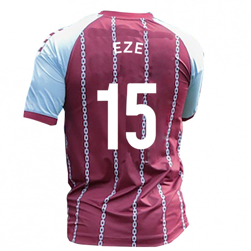 Danxen Mulher Camisola Dubem Eze #15 Azul Celeste Ferrugem Vermelho Principal 2025/26 Camisa