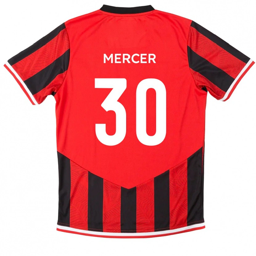 Danxen Mulher Camisola Nathan Mercer #30 Vermelho Preto Principal 2025/26 Camisa