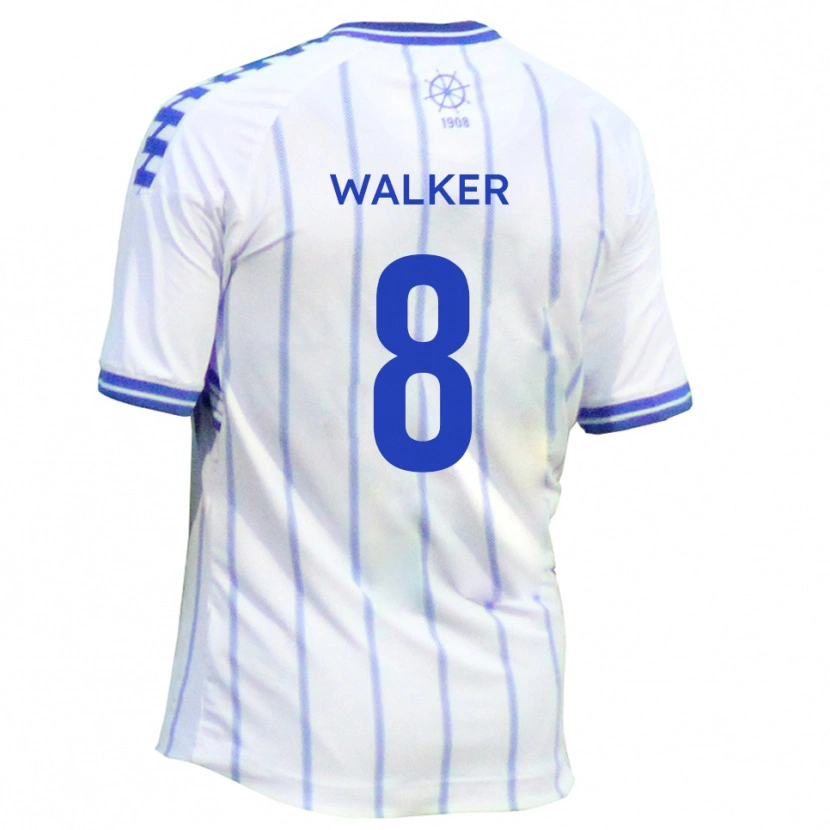 Danxen Mulher Camisola Brad Walker #8 Branco Azul Principal 2025/26 Camisa