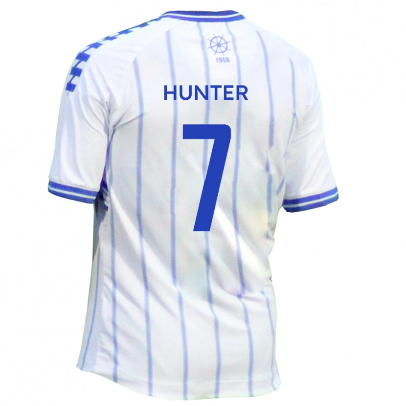 Danxen Mulher Camisola Jack Hunter #7 Branco Azul Principal 2025/26 Camisa