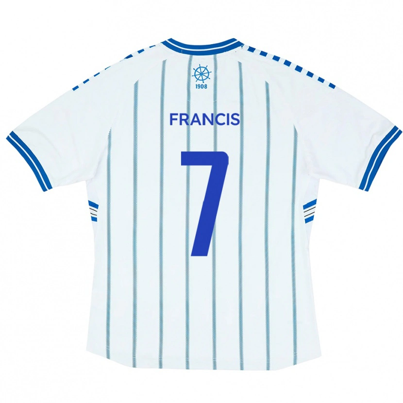 Danxen Mulher Camisola Jermaine Francis #7 Branco Azul Principal 2025/26 Camisa