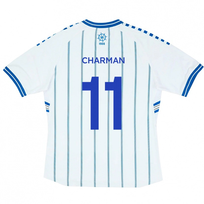 Danxen Mulher Camisola Luke Charman #11 Branco Azul Principal 2025/26 Camisa