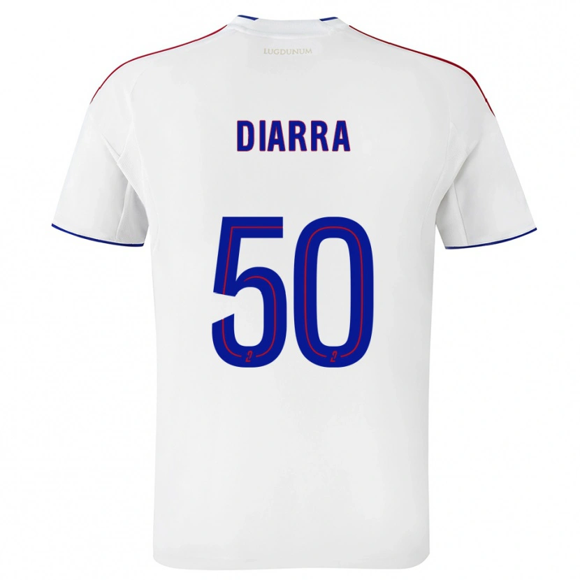 Danxen Mulher Camisola Lassine Diarra #50 Branco Vermelho Principal 2025/26 Camisa
