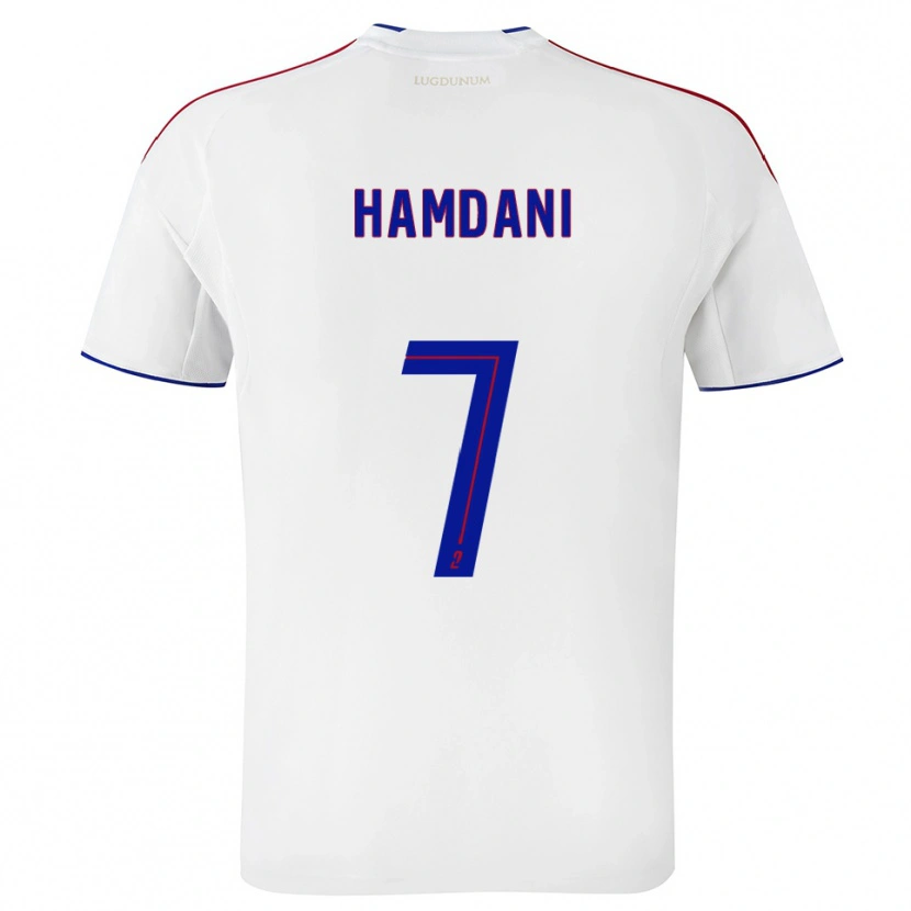 Danxen Mulher Camisola Adil Hamdani #7 Branco Vermelho Principal 2025/26 Camisa