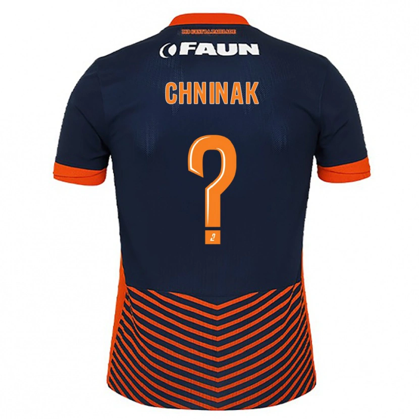 Danxen Mulher Camisola Nawfal Chninak #0 Azul Meia-Noite Laranja Principal 2025/26 Camisa