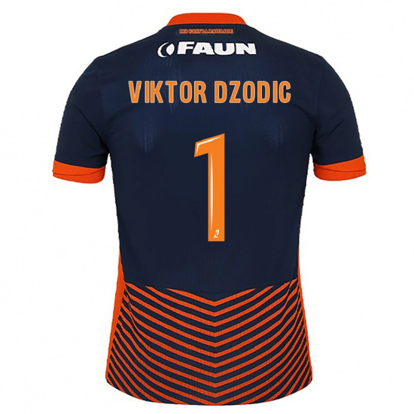 Danxen Mulher Camisola Viktor Dzodic #1 Azul Meia-Noite Laranja Principal 2025/26 Camisa