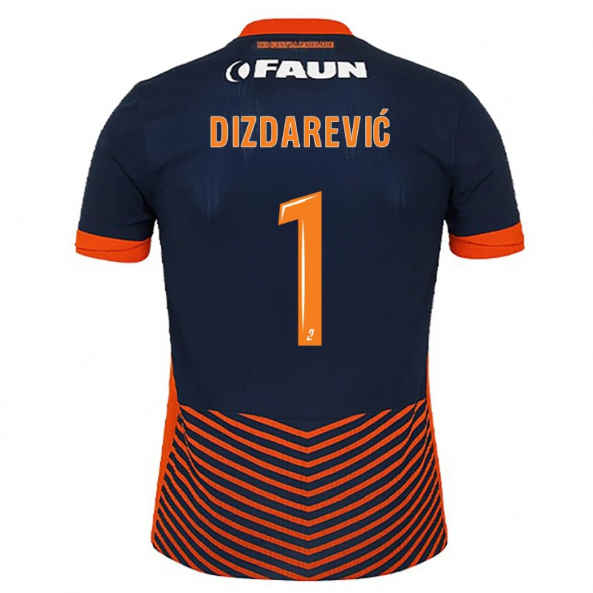 Danxen Mulher Camisola Belmin Dizdarevic #1 Azul Meia-Noite Laranja Principal 2025/26 Camisa