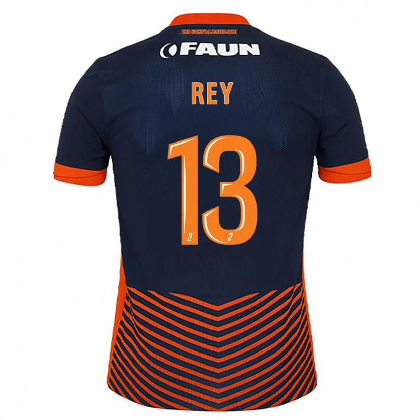 Danxen Mulher Camisola Ruben Rey #13 Azul Meia-Noite Laranja Principal 2025/26 Camisa
