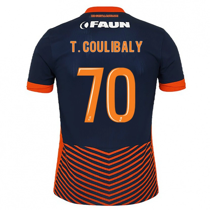 Danxen Mulher Camisola Tanguy Coulibaly #70 Azul Meia-Noite Laranja Principal 2025/26 Camisa