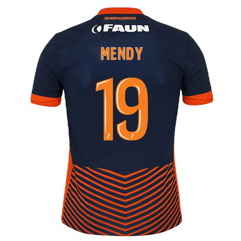 Danxen Mulher Camisola Alexandre Mendy #19 Azul Meia-Noite Laranja Principal 2025/26 Camisa