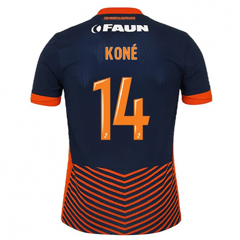Danxen Mulher Camisola Djomoh Koné #14 Azul Meia-Noite Laranja Principal 2025/26 Camisa