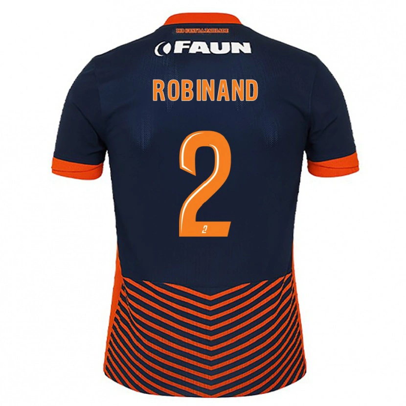 Danxen Mulher Camisola Mathis Robinand #2 Azul Meia-Noite Laranja Principal 2025/26 Camisa