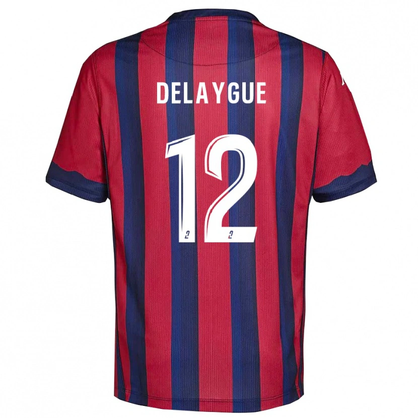 Danxen Mulher Camisola Lorenzo Delaygue #12 Vinho Azul Marinho Principal 2025/26 Camisa