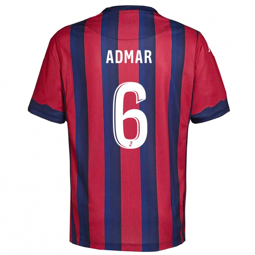Danxen Mulher Camisola Marouane Admar #6 Vinho Azul Marinho Principal 2025/26 Camisa