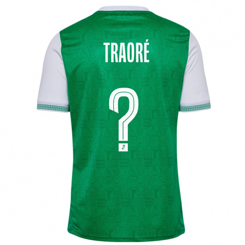 Danxen Mulher Camisola Aboubakar Traoré #0 Verde Branco Principal 2025/26 Camisa