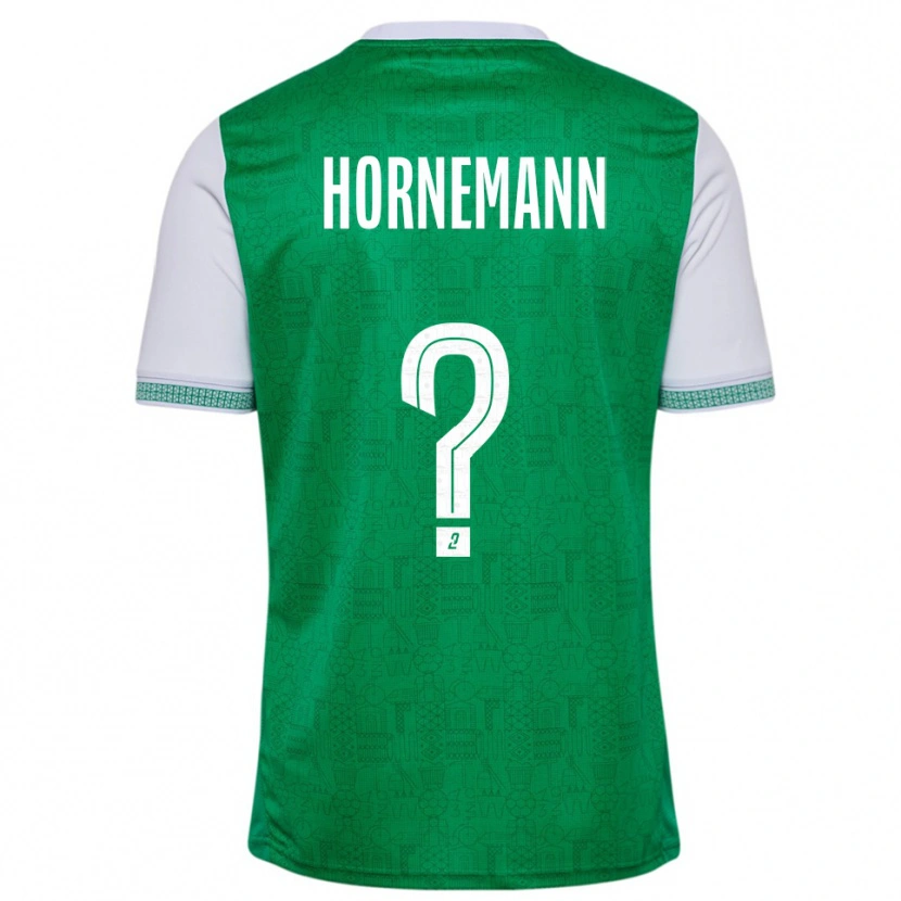 Danxen Mulher Camisola Sofie Hornemann #0 Verde Branco Principal 2025/26 Camisa