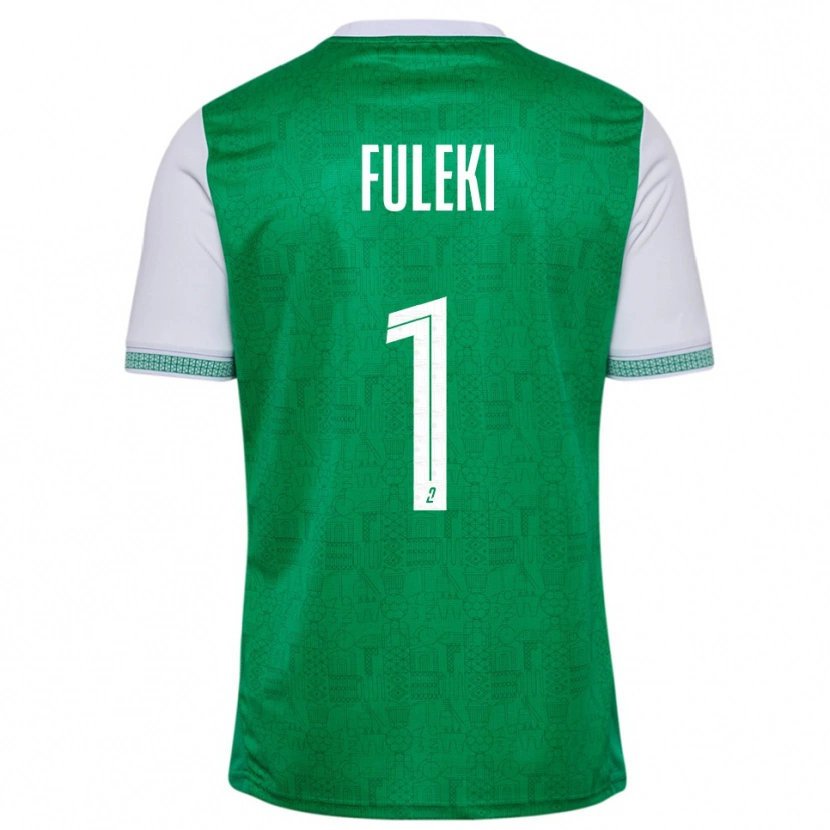 Danxen Mulher Camisola Rafael Fuleki #1 Verde Branco Principal 2025/26 Camisa