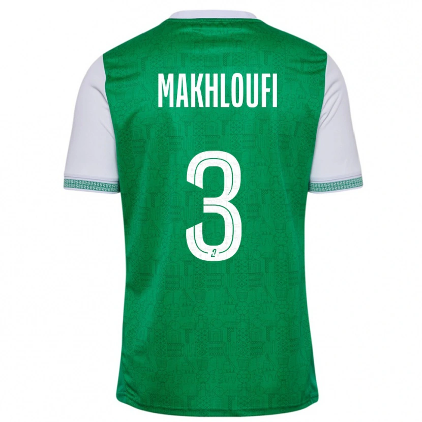 Danxen Mulher Camisola Maedine Makhloufi #3 Verde Branco Principal 2025/26 Camisa