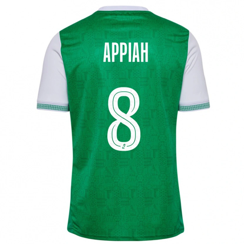 Danxen Mulher Camisola Dennis Appiah #8 Verde Branco Principal 2025/26 Camisa
