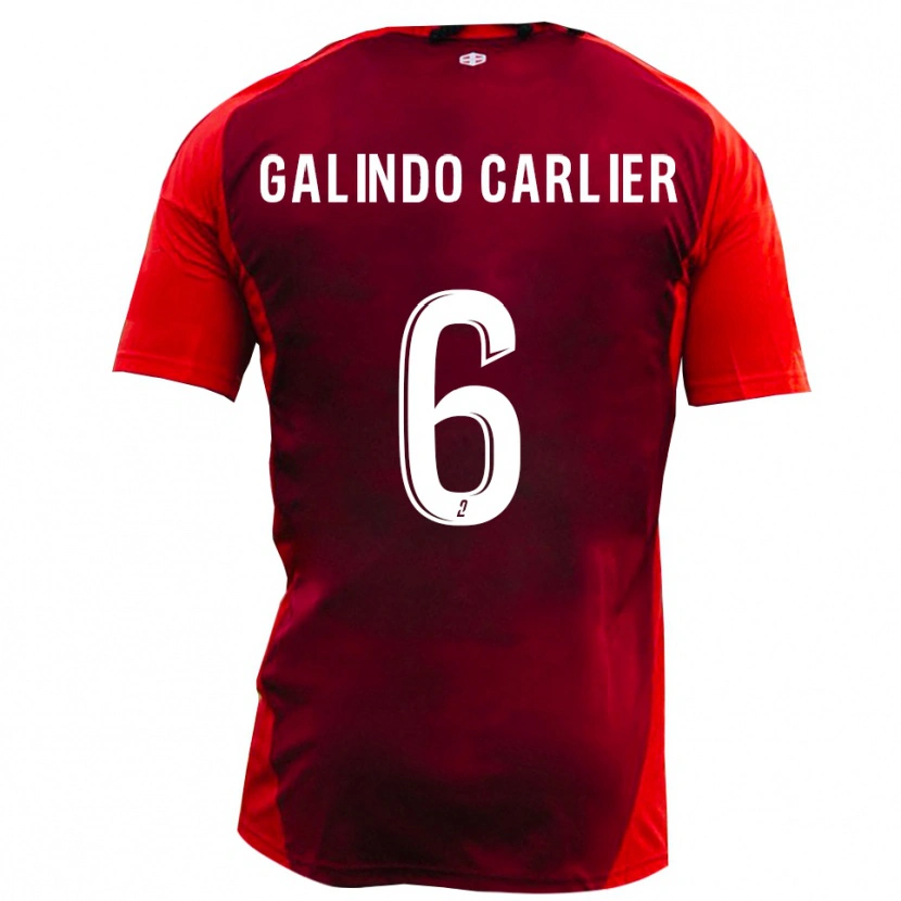 Danxen Mulher Camisola Luca Galindo Carlier #6 Vermelho Borgonha Principal 2025/26 Camisa