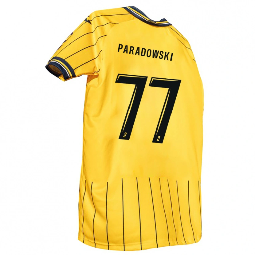 Danxen Mulher Camisola Tao Paradowski #77 Amarelo Azul Marinho Principal 2025/26 Camisa