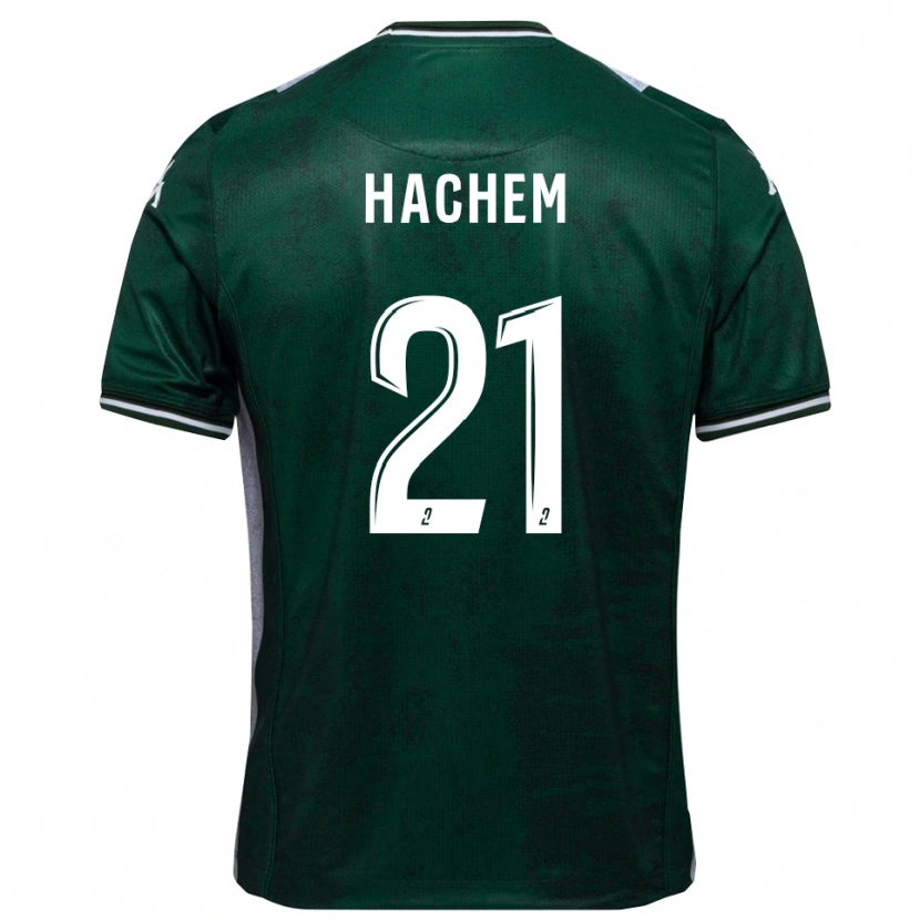 Danxen Mulher Camisola Abdelsamad Hachem #21 Verde Branco Principal 2025/26 Camisa