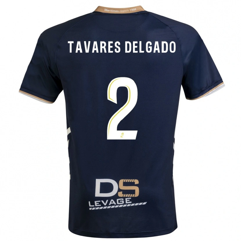 Danxen Mulher Camisola Rony Tavares Delgado #2 Azul Marinho Dourado Principal 2025/26 Camisa