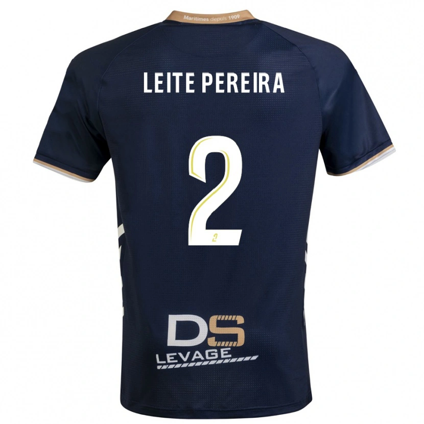 Danxen Mulher Camisola Matéo Leite Pereira #2 Azul Marinho Dourado Principal 2025/26 Camisa