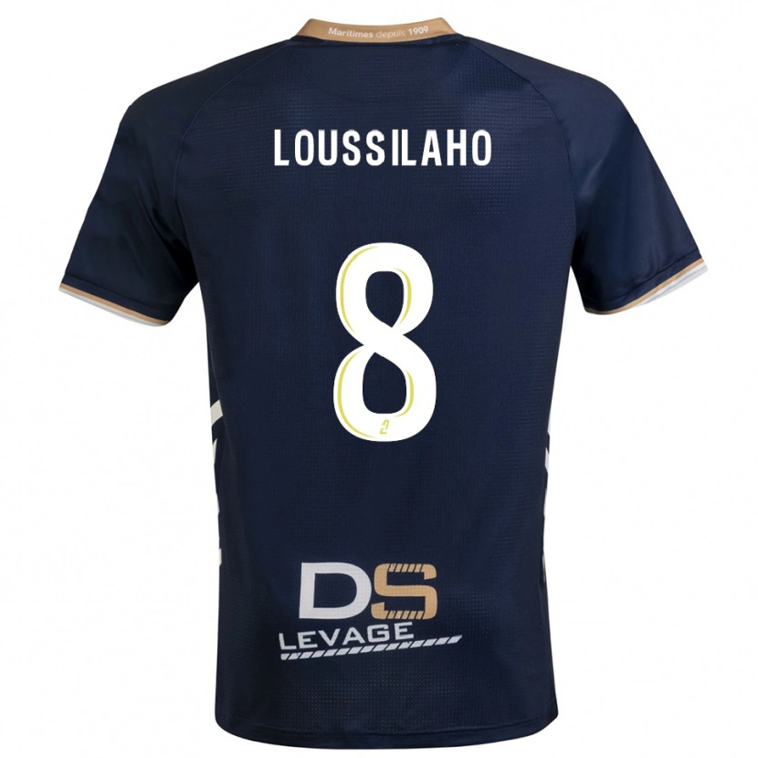 Danxen Mulher Camisola Lenny Dziki Loussilaho #8 Azul Marinho Dourado Principal 2025/26 Camisa