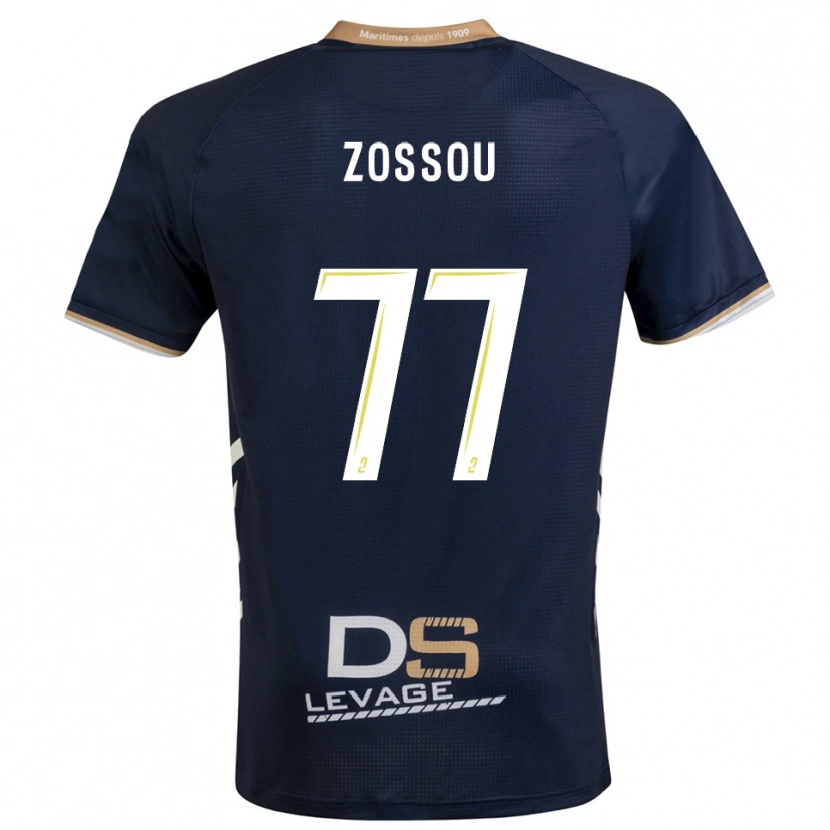 Danxen Mulher Camisola Aristide Zossou #77 Azul Marinho Dourado Principal 2025/26 Camisa