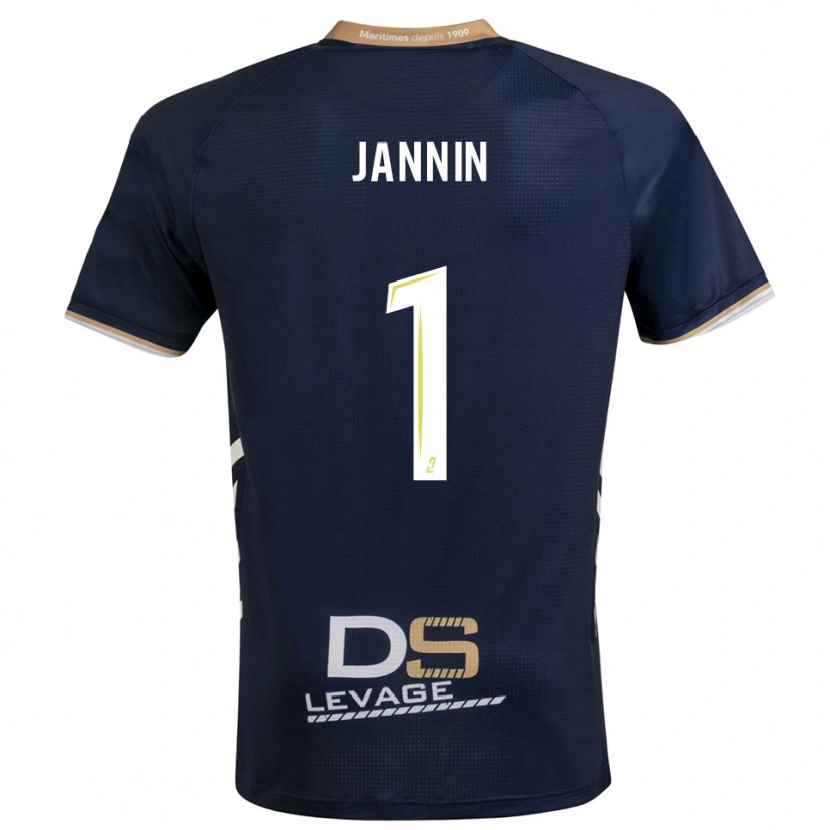 Danxen Mulher Camisola Elouann Jannin #1 Azul Marinho Dourado Principal 2025/26 Camisa