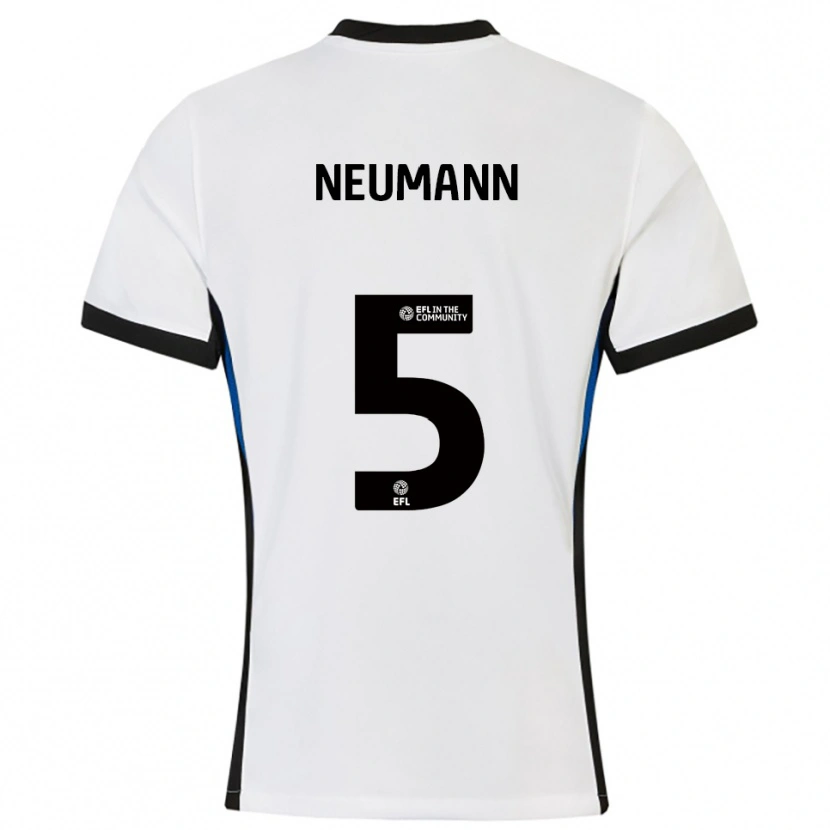 Danxen Mulher Camisola Phil Neumann #5 Branco Azul Alternativa 2025/26 Camisa