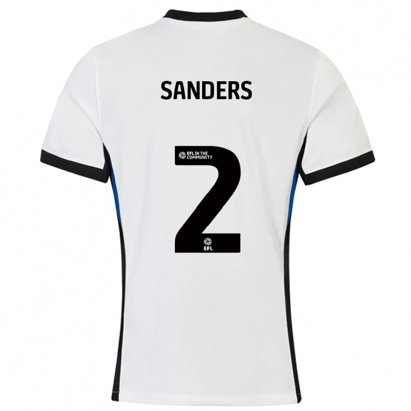 Danxen Mulher Camisola Caleb Sanders #2 Branco Azul Alternativa 2025/26 Camisa