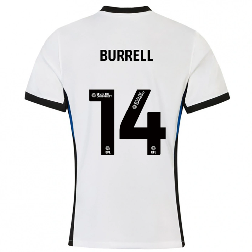 Danxen Mulher Camisola Billy Burrell #14 Branco Azul Alternativa 2025/26 Camisa