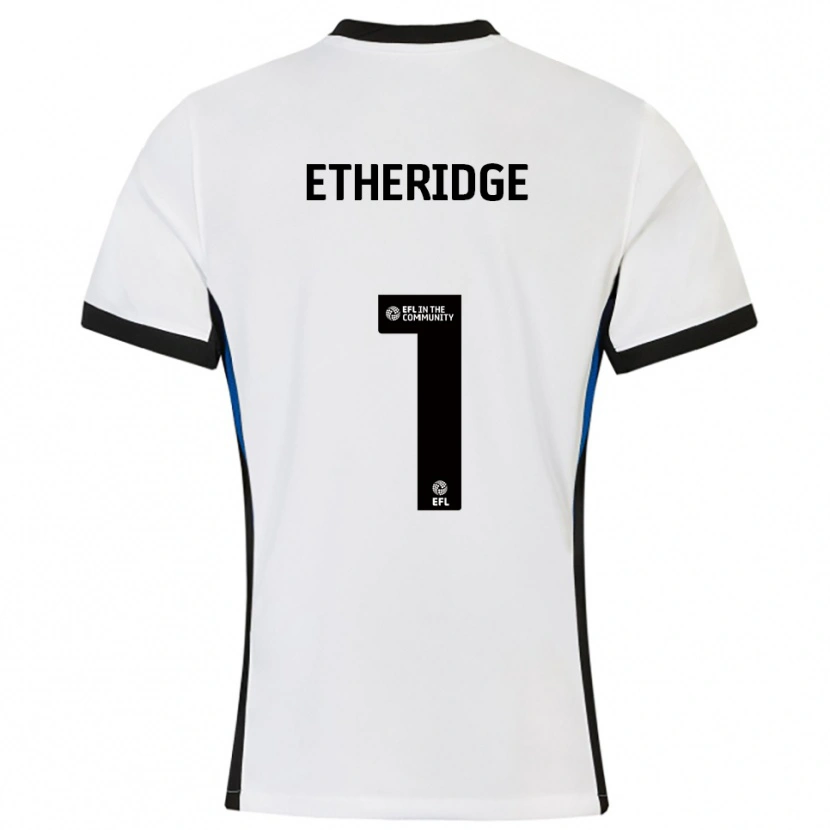 Danxen Mulher Camisola Neil Etheridge #1 Branco Azul Alternativa 2025/26 Camisa