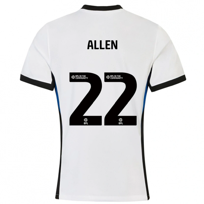 Danxen Mulher Camisola Remi Allen #22 Branco Azul Alternativa 2025/26 Camisa