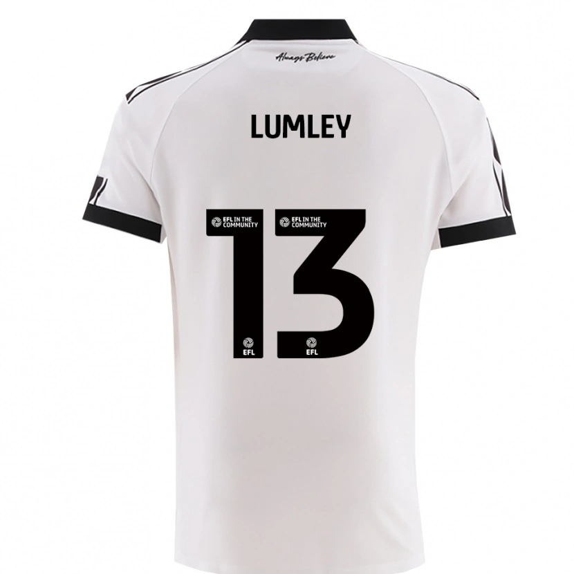 Danxen Mulher Camisola Joe Lumley #13 Branco Preto Alternativa 2025/26 Camisa
