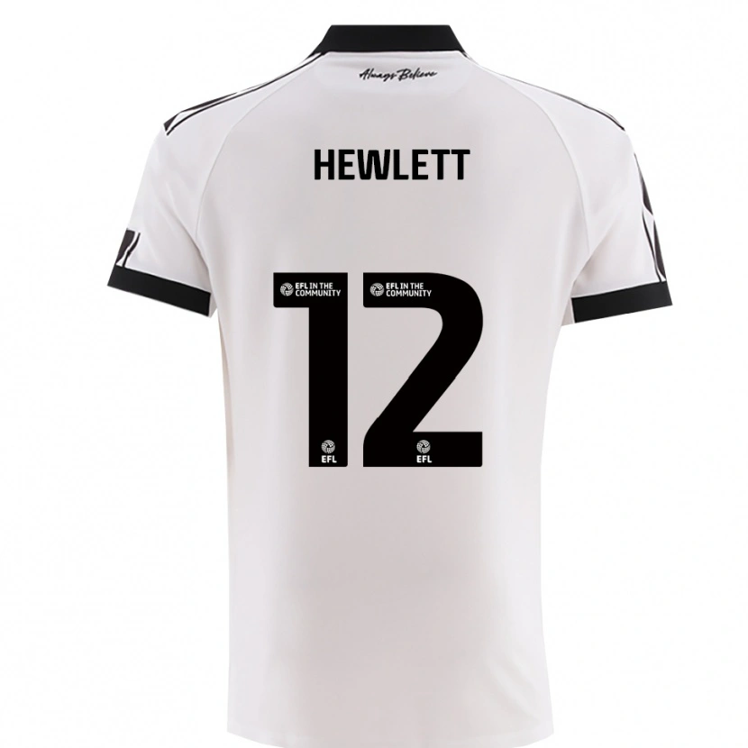 Danxen Mulher Camisola Callum Hewlett #12 Branco Preto Alternativa 2025/26 Camisa